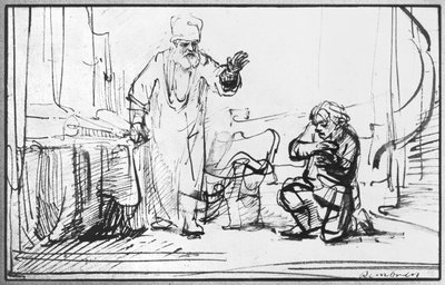Parable of the ruthless creditor by Rembrandt van Rijn